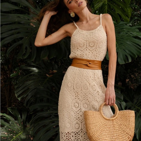 Free People Leather Obi Belt color cognac brand new - Picture 2 of 4